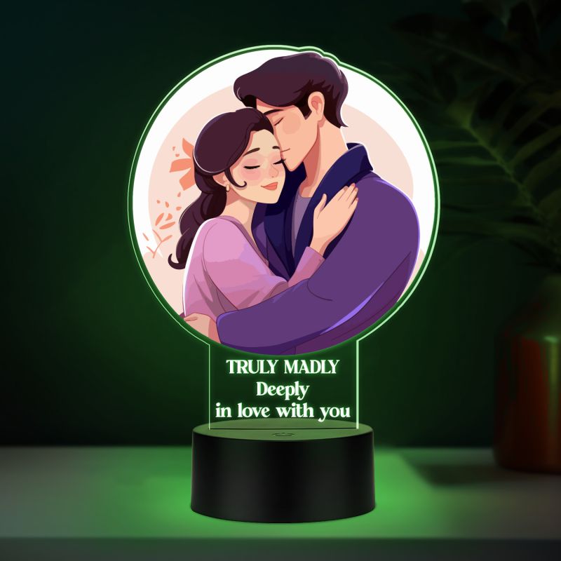 Personalized Valentine LED Lamp with Custom Name 7 Color Changing Romantic Night Light Valentine Gift for Couples Couple Night Light Frame Lamp (Love Lamp)
